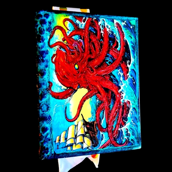 Journal Set Kraken Nautical Sea Lined Composition Style Journal Art Notebook - Picture 2 of 8